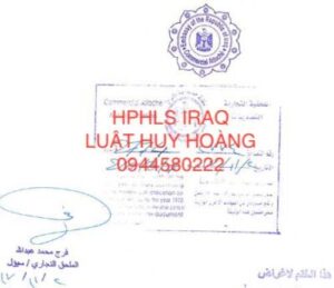 DỊCH VỤ HỢP PHÁP HOÁ LÃNH SỰ IRAQ