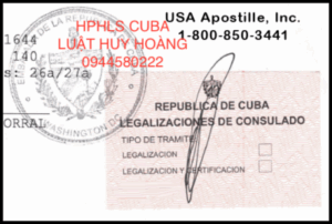 DỊCH VỤ HỢP PHÁP HOÁ LÃNH SỰ CUBA