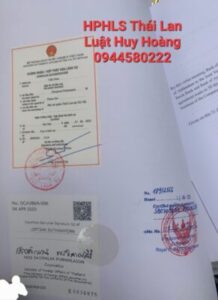 HỢP PHÁP HOÁ LÃNH SỰ GIẤY TỜ THÁI LAN